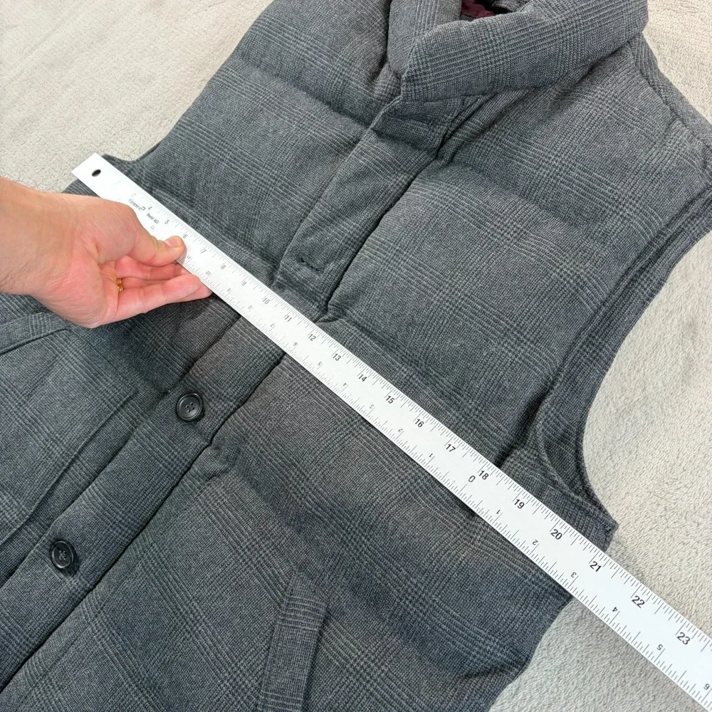 Banana Republic Downtown Vest in Grey Glen Check Men Medium Puffer Zip‎ Up NWOT